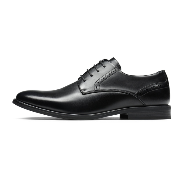 Men's Pain-Toe PU Leather Oxford Shoes - BLACK - 2